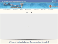 Tablet Screenshot of kealiaresort.com